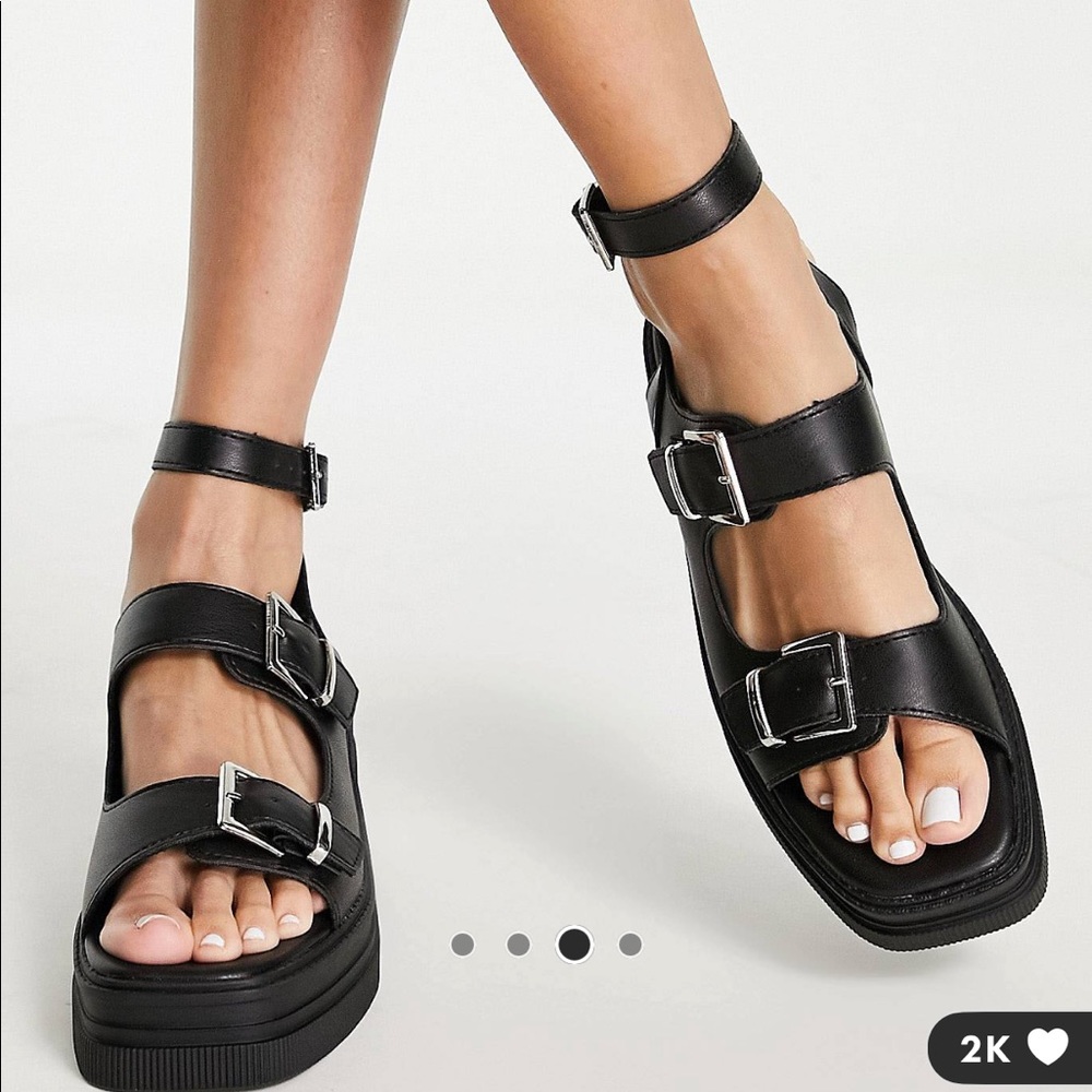 ASOS black buckle sandals